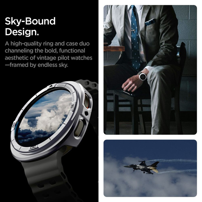 Spigen LÜNETTE TUNE PRO PILOT SAMSUNG Galaxy Watch 8 (44 MM) SILBER