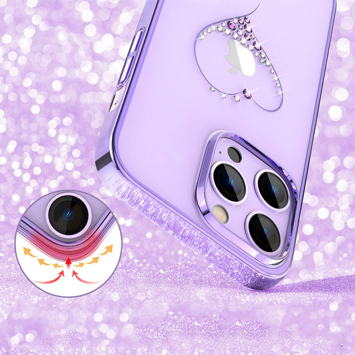 Coque Kingxbar Wish Series pour iPhone 14 Pro Max décorée de cristaux violets