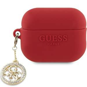 Guess GUAP23DSLGHDF Cubierta de los AirPods Pro 2 rojo/fucsia Caucho 3D 4G Diamond Charm