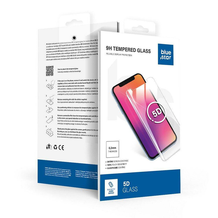 Szkło hartowane do iPhone 7 / 8 / SE 2020 (full glue) Blue Star 5D czarne