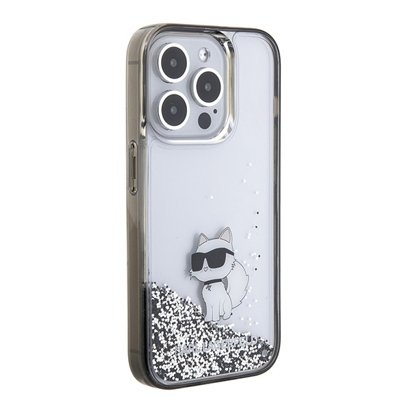 Etui Karl Lagerfeld KLHCP15XLKCNSK iPhone 15 Pro Max 6.7" transparent hardcase Liquid Glitter Choupette Case