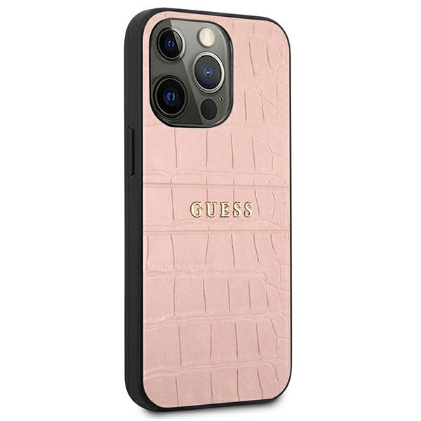Cover GUESS Apple iPhone 13 13 Pro Croco Strap Collection Pink Case