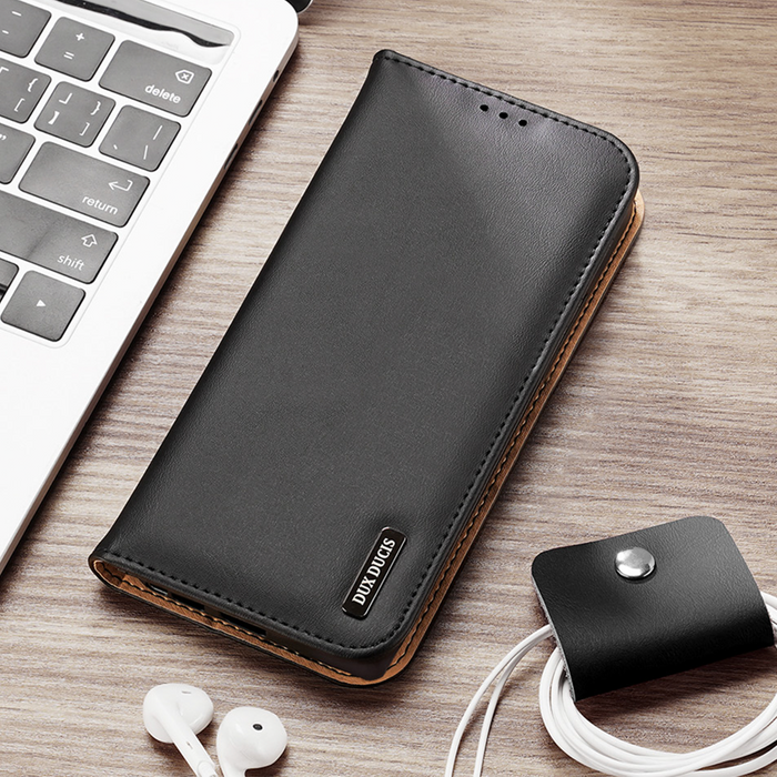 Dux Ducis Hivo Coque pour Samsung Galaxy S23 Ultra Flip Cover Wallet Stand RFID Blocking Marron