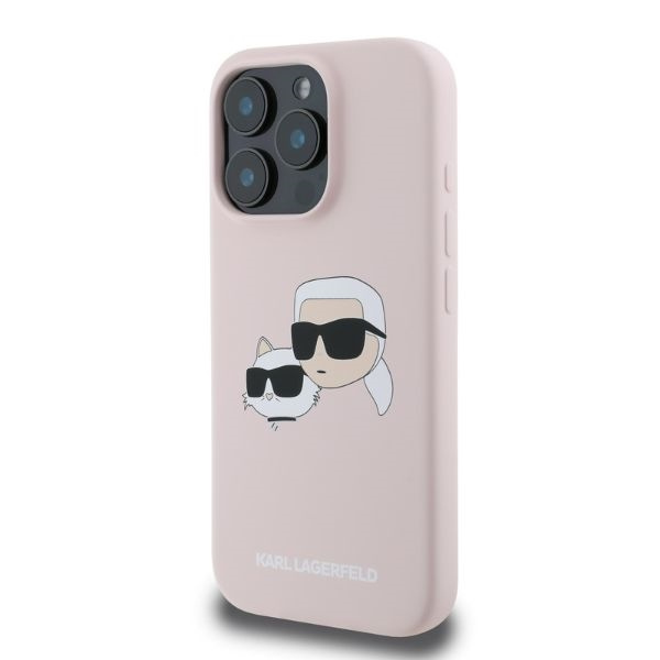 Etui Karl Lagerfeld iPhone 16 Pro Max różowy/pink HC MagSafe Sil Double Heads Print