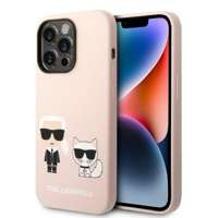 Karl Lagerfeld KLHMP14LSSKCI iPhone 14 Pro 6.1" hartcase hellrosa/hellrosa Silikon Karl & Choupette MagSafe