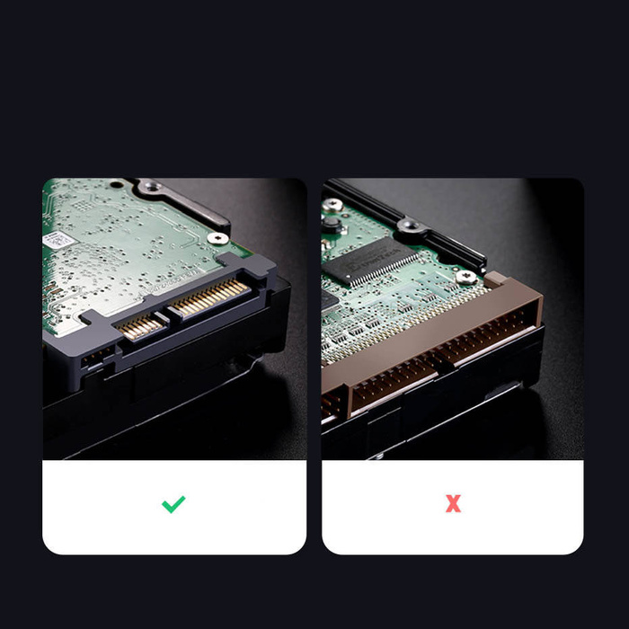 Ugreen Taschengehäuse für 2,5 &#39;&#39; SATA 3.0 6Gbps Festplatte grau + Kabel USB - USB Typ C 0,5m (CM300)