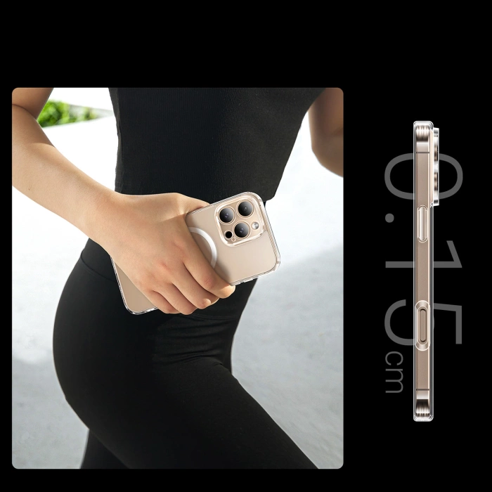 Ugreen Classy Clear Magnetische Hülle für iPhone 16 Pro – transparent