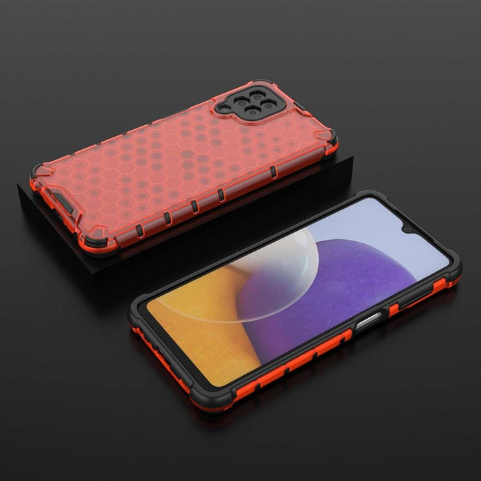 Custodia protettiva per armatura a nido d&#39;ape con paraurti in TPU per Samsung Galaxy A22 4G rosso
