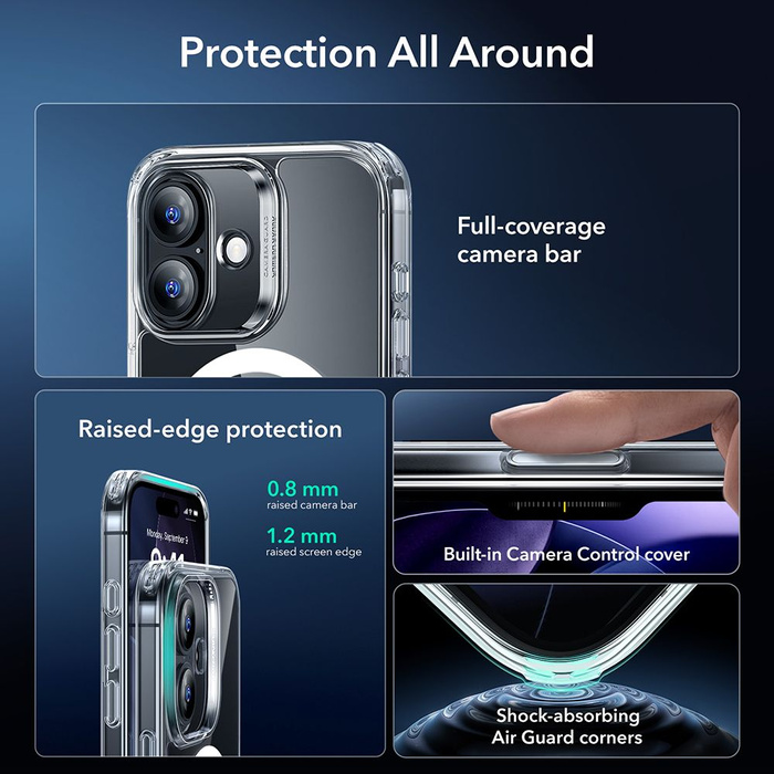 ESR CLASSIC HYBRID MagSafe &amp; TEMPERED GLASS IPhone 17 CLEAR