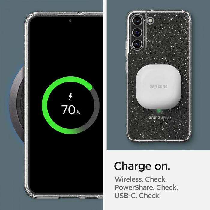 Hülle Spigen Samsung Galaxy S22 Liquid Crystal Glitter Klar Case