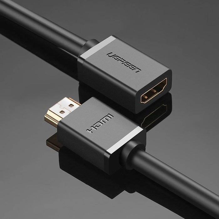 Ugreen câble cordon adaptateur prise Rallonge HDMI (femelle) - HDMI (mâle) 4K 10,2 Gbps 340 Mhz audio ethernet 0,5 m noir (HD107 10140)