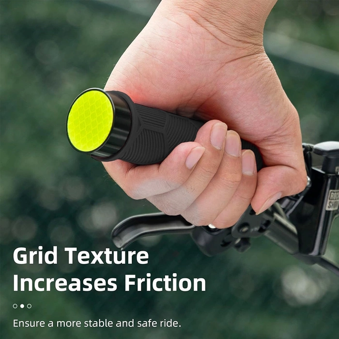 Manopole per bicicletta Rockbros 40720007001 con catarifrangente - nere