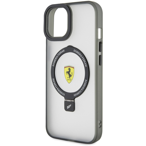 Funda Ferrari FEHMP15SUSCAH iPhone 15 6.1" transparente durocase Soporte para anillos Colección 2023 MagSafe Case