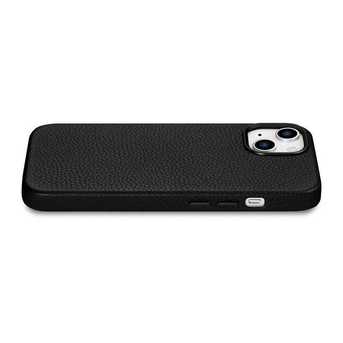 iCarer Litchi Premium Funda de cuero iPhone 14 Plus Funda de cuero magnética con MagSafe Negro (WMI14220711-BK)