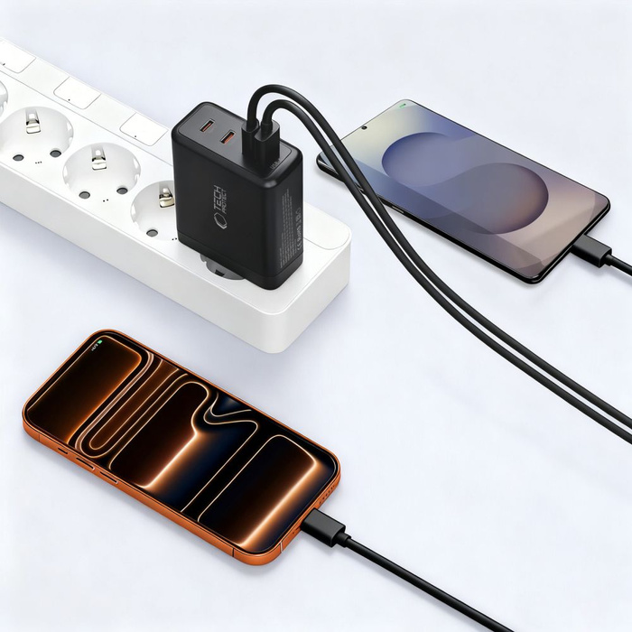 TECH-PROTECT NC120W-GAN 4-PORT NETWORK CHARGER PD 120W / QC3.0 BLACK