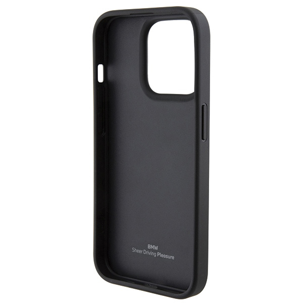 Hülle Bmw Bmhcp15l22rdpk IPhone 15 Pro 6.1" Schwarz/Schwarz Hartcase Leder strukturiert &amp; gestreift Case