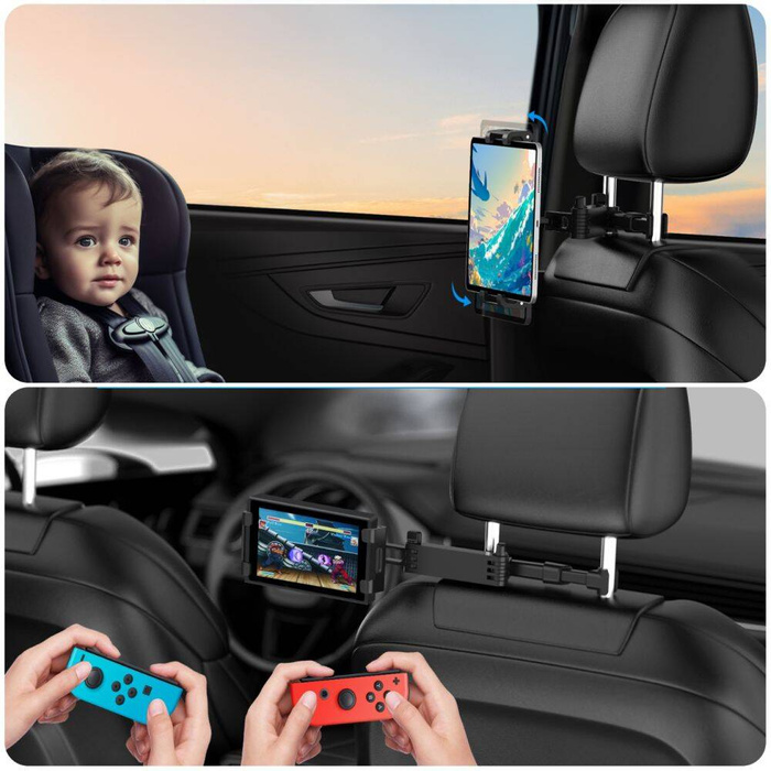 TECH-PROTECT STRETCHABLE HEADREST CAR MOUNT BLACK
