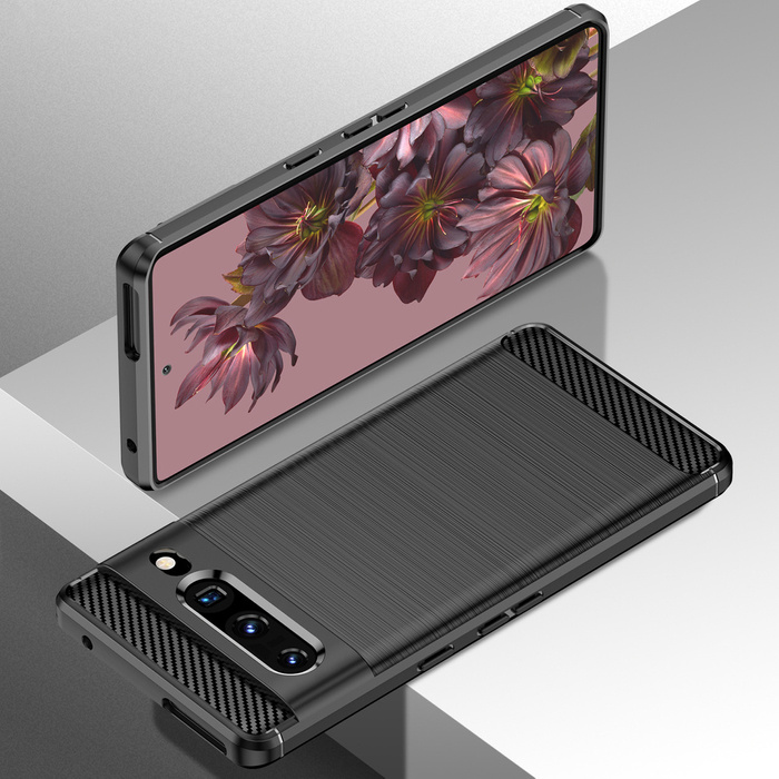 Carbon Case Cover flessibile per Google Pixel 7 Pro nera