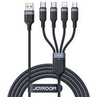 Cable USB 4in1 USB-A - 2 x USB-C / Lightning / Micro para carga y transmisión de datos 1,2m Joyroom S-1T4018A18 - negro