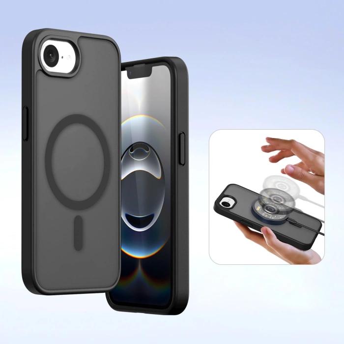 Dux Ducis Lawa iPhone 16e Leather Case with Detachable Magnetic Wallet - Black