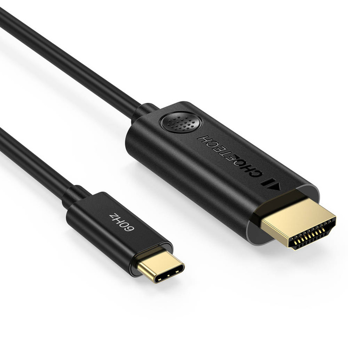 Choetech unidirectionnel câble adaptateur de USB Type C (mâle) à HDMI 2.0 (mâle) 4K 60Hz 1.8m noir (CH0019)