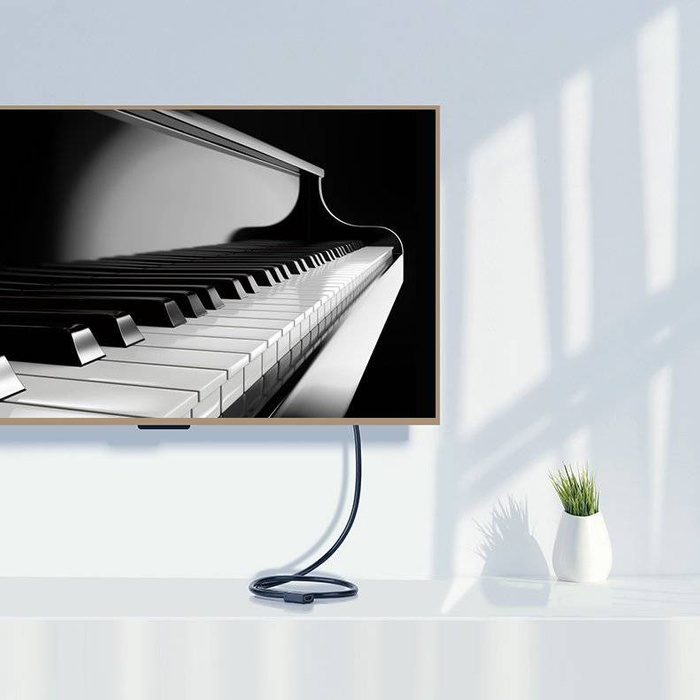 Ugreen kabelový adaptér zástrčka HDMI prodlužovací kabel (samice) - HDMI (samec) 4K 10,2 Gbps 340 Mhz audio ethernet 0,5 m černý (HD107 10140)