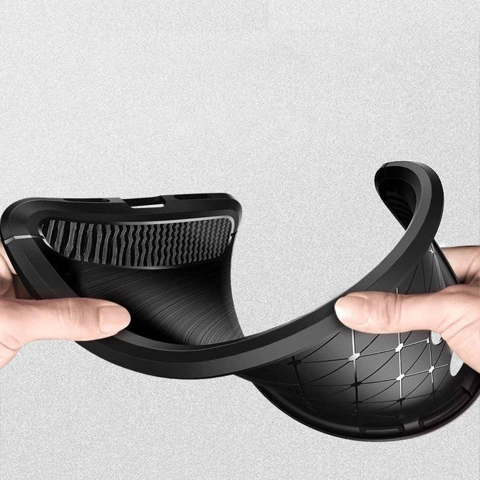 Carbon Case Flexibel Handyhülle TPU Schutzhülle für iPhone 12 Pro Max schwarz