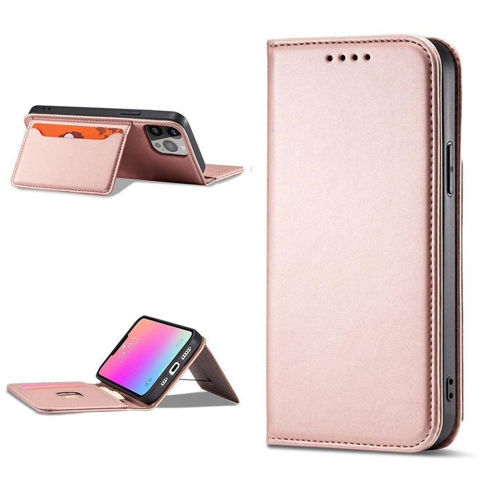 Magnet Card Case obal Samsung Galaxy A23 5G flip cover wallet stand pink