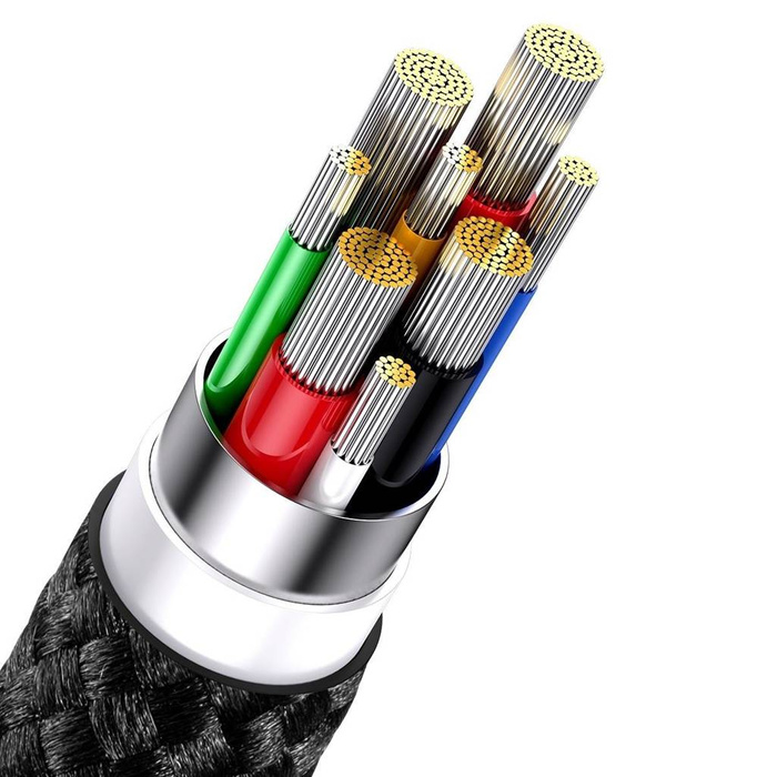 [B WARE] Baseus Flash Series II USB Typ C / USB Typ A Kabel - USB Typ C / Lightning / Micro USB 100 W 1,5 m schwarz (CASS030201)