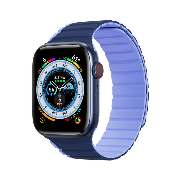 Magnetický řemínek Apple Watch Ultra, SE, 8, 7, 6, 5, 4, 3, 2, 1 (49, 45, 44, 42 mm) Dux Ducis řemínek (verze LD) – modrý