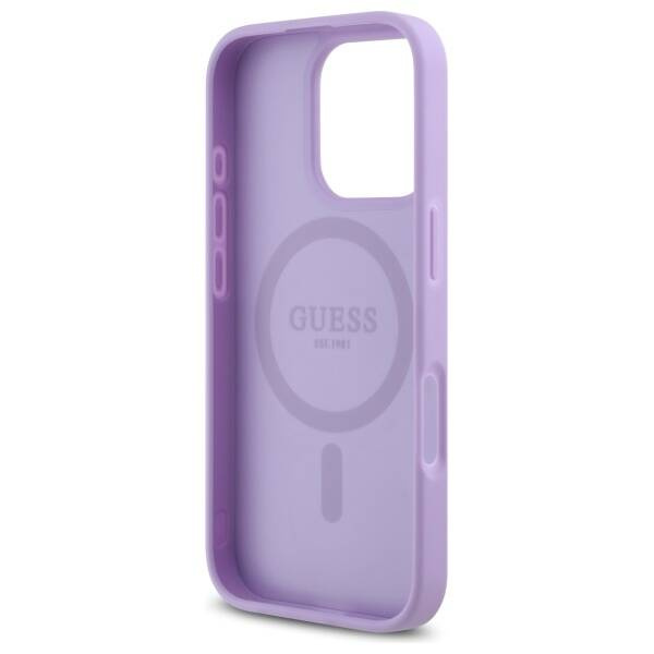 Etui Guess iPhone 16 Pro Max 6.9" fioletowy/purple harcase Saffiano MagSafe