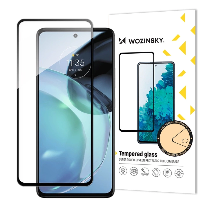 Wozinsky Full Glue Tempered Glass tempered Glass Motorola Moto G72 9H pro celou obrazovka s černým rámem