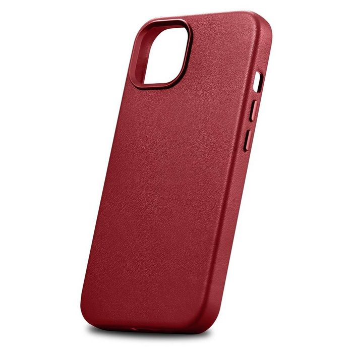 Kožený kryt iCarer Case z pravé kůže pro iPhone 14 červený (WMI14220705-RD) (kompatibilní s MagSafe)