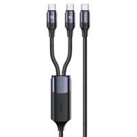 USAMS Kabel U71 2xUSB-C zu USB-C 1.2m 100W PD Schnellladung schwarz/schwarz SJ551USB01 (US-SJ551)