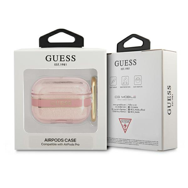 Hülle GUESS Apple AirPods Pro Abdeckung Riemen Sammlung Rosa Case