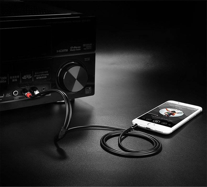 Cavo audio Ugreen cavo mini jack da 3,5 mm - 2RCA 2 m nero (AV116 10584)