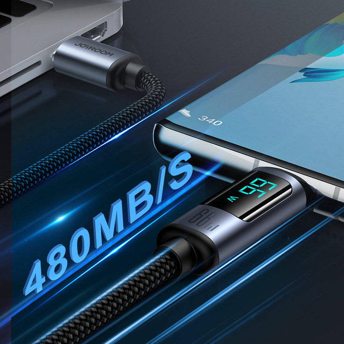 Câble USB C - USB A 66W 1,2m avec affichage LED Joyroom S-AC066A16 - noir