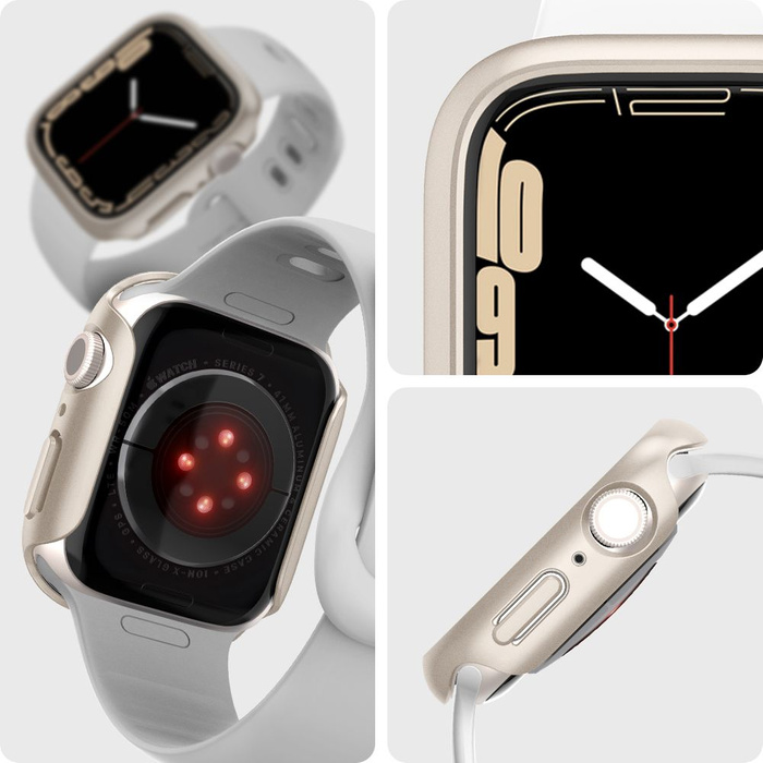 Hülle Spigen Apple Watch 7 (41 MM) Thin Fit Starlight Case