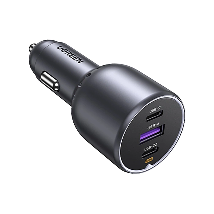 Ugreen EC705 Autoladegerät 130W 2x USB-C 1x USB-A - Grau