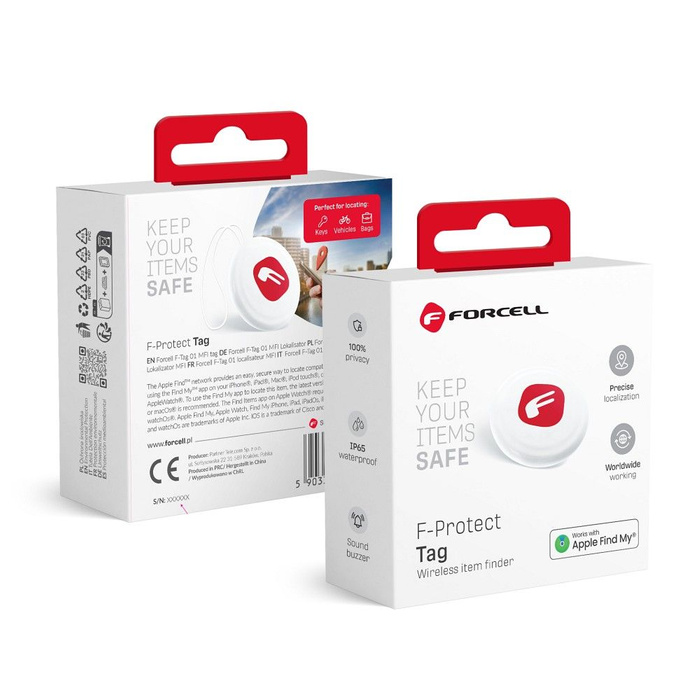 Lokalizator do kluczy / psa MFI Forcell F-Tag F01 biały 