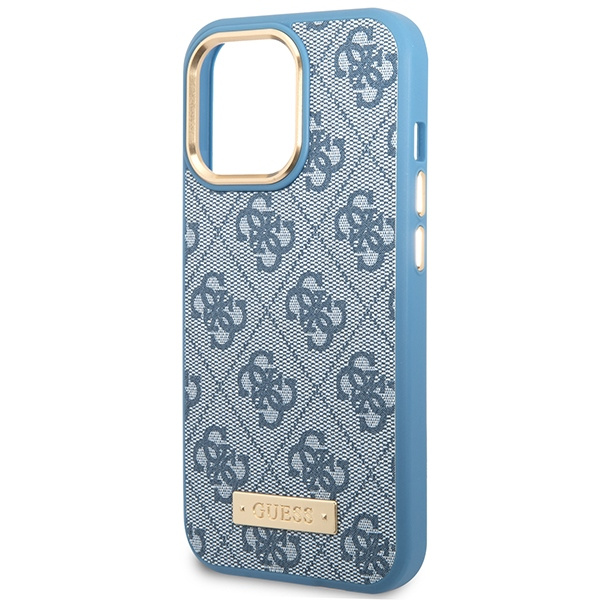 Guess GUHMP14LU4GPRB iPhone 14 Pro 6.1" blau/blau hart case 4G Logo Plate MagSafe