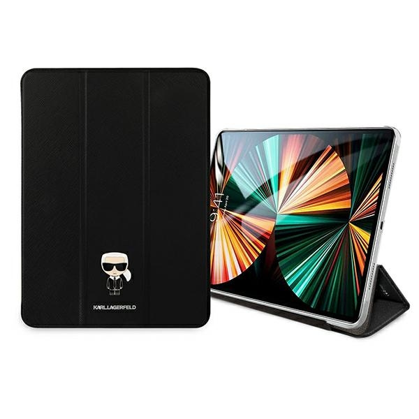 Hülle KARL LAGERFELD Apple iPad 11 Pro 2021 Buchdeckel Saffiano Karl Iconic Schwarz Case