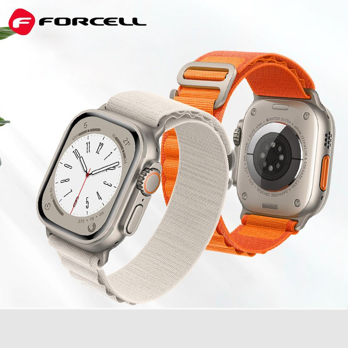 FORCELL F-DESIGN FA13 pasek do APPLE Watch 42 / 44 / 45 / 49 mm pomarańczowy