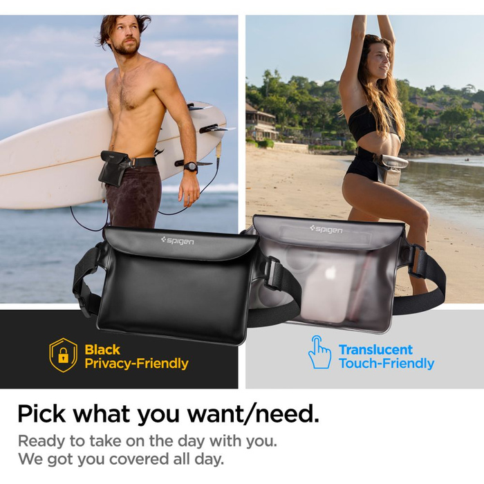 Spigen A620 UNIVERSAL WASSERDICHTE GÜRTELTASCHE 2ER-PACK SCHWARZ