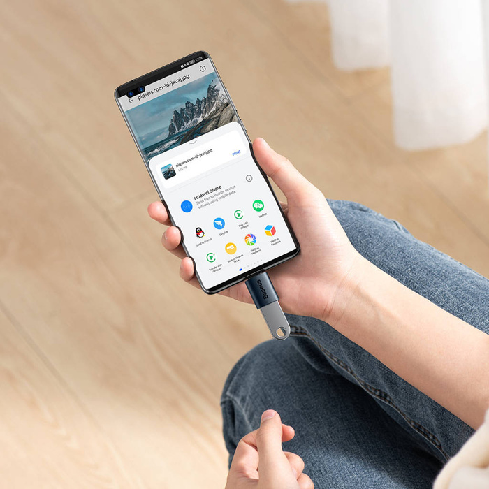 Adattatore Mini OTG Baseus Ingenuity Series da tipo C a USB-A 3.1 blu