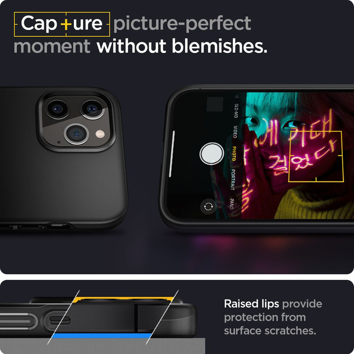 Hülle SPIGEN Thin Fit iPhone 12 12 Pro Schwarzes Gehäuse