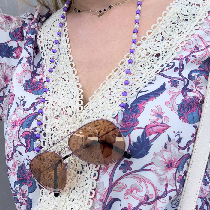 Kette für Sonnenbrille Perlen Anhänger grün