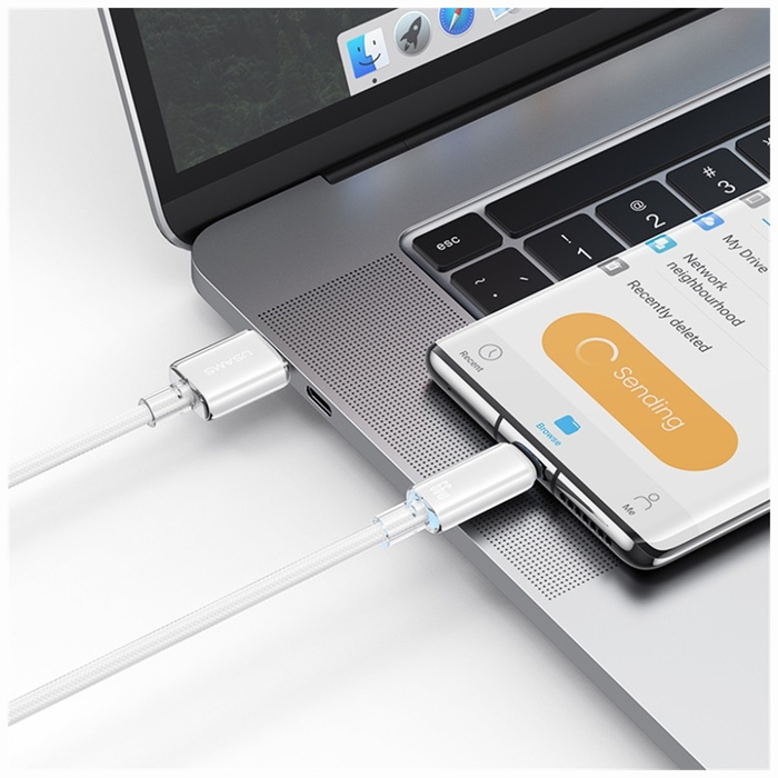 Kabel USAMS Cloud Series US-SJ658 6A     USB-A do USB-C 1,2m czarny