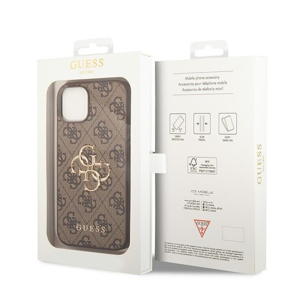 Case Guess GUHCP15M4GMGBR iPhone 15 Plus 6.7" brown/brown hardcase 4G Big Metal Logo Case
