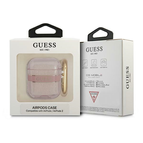 Case GUESS Apple AirPods Cover Strap Collection Pink Case